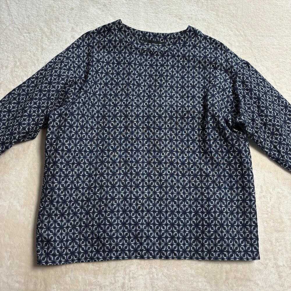 Collection Privee? Womens Blouse Size‎ Small Linen Blend Blue Lagenlook Italy